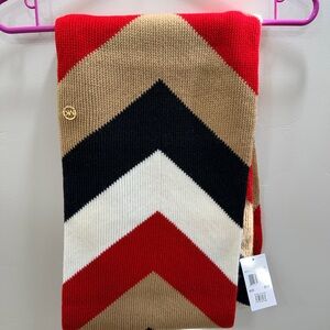 Michael Kors Red and White Knit Scarf